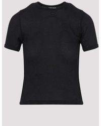 Courreges - Textured Mesh Short-Sleeved Top - Lyst