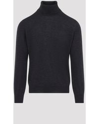 Brunello Cucinelli - Dark Virgin Wool Cashmere Turtleneck - Lyst