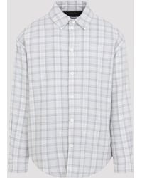 Off-White c/o Virgil Abloh - Flannel Wool Overshirt Padded Coat - Lyst