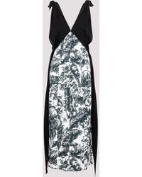 Bottega Veneta - Elegant Printed Silk Long Dress - Lyst