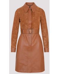 Akris - Vicuna Leather Short Dress - Lyst