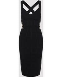 Elisabetta Franchi - Shaping Viscose Midi Dress - Lyst