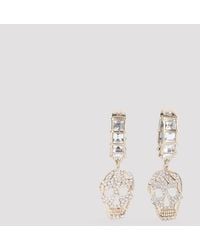 McQueen - Pavè Skull Earrings - Lyst