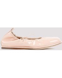 Simone Rocha - Nude Patent Leather Heart Toe Lace-Up Ballerina Flats For - Lyst