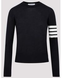 Thom Browne - Relaxed Fit Wool Sweater - Lyst