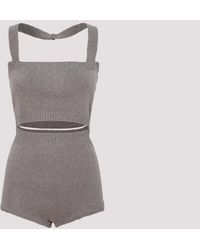 The Mannei Anjara Top And Hot Trousers Set - Grey