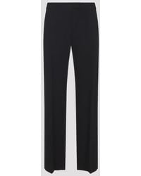 KHAITE - Straight Leg Viscose Pants With Concealed Fastening - Lyst