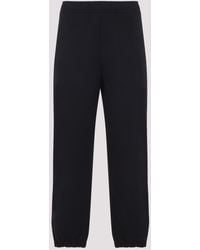 Lanvin - Embroidered Logo Cotton Pants - Lyst
