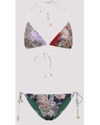ビキニ Zimmermann Zimmermann Rhiannon Mini Tri Bikini Zimmermann Rhiannon Knot Trim Bikini Set in Sage | REVOLVE
