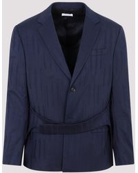 Off-White c/o Virgil Abloh - Stylish Wool Jacket With Belt Detail - Lyst