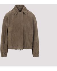 Brunello Cucinelli - Suede Jacket - Lyst