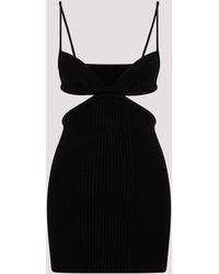 Off-White c/o Virgil Abloh - Plunging Neckline Cut-Out Ribbed Mini Dress - Lyst