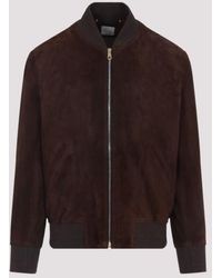 Paul Smith - Lamb Suede Leather Regular Fit Bomber Jacket - Lyst