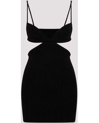 Off-White c/o Virgil Abloh - Plunging Neckline Cut-Out Ribbed Mini Dress - Lyst