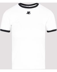 Courreges - Courrèges Contrast Cotton T-Shirt - Lyst