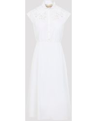 Valentino - Embroidered Midi Dress - Lyst