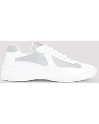 Prada - Patent Leather And Technical Fabric America's Cup Sneakers - Lyst