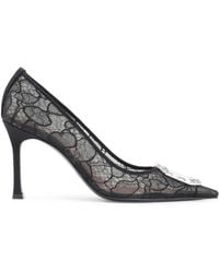 AMINA MUADDI - Camelia Lace Satin Pump - Lyst