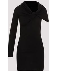 Saint Laurent - Chic Asymmetric Neckline Mini Dress - Lyst