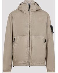Stone Island - Hooded Jacket, Desert Sand Nylon - Lyst