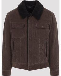Tom Ford - 900 Wale Cord Sherling Collar Trucker - Lyst