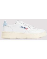 Autry - White Leather Light Blue Medalist Sneakers - Lyst