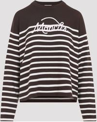 Moncler - Striped Logo Knit Sweater - Lyst