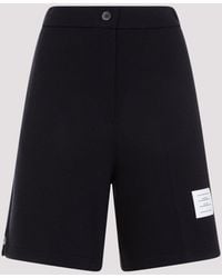 Thom Browne - Chic High-Waisted Virgin Wool Shorts - Lyst