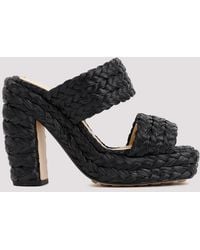 Bottega Veneta - Canalazzo Raffia Mules - Lyst