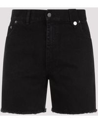 Egonlab - Black Stonewashed Cotton Denim Shorts - Lyst