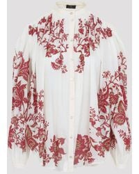Etro - Pleates Band Collar Shirt - Lyst