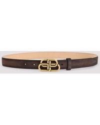 Balenciaga - Light Espresso Calf Leather Bb 25 Thin Belt - Lyst