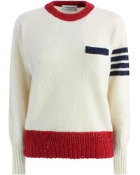Thom Browne Stitch Mohair Tweed 4-bar Pullover - Multicolor