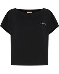 Marni Embroidered Logo T-shirt - Black