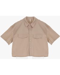 Imperial - Camicia Cropped Con Tasche E Inserti A Contrasto - Lyst