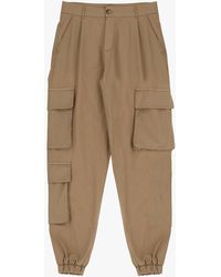 Imperial - Pantaloni Cargo Monocolour Con Tasche Verticali E Pinces - Lyst