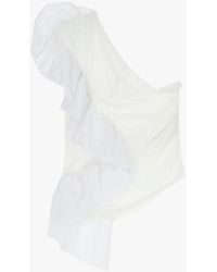 Imperial - Top Asimétrico Con Volantes - Lyst