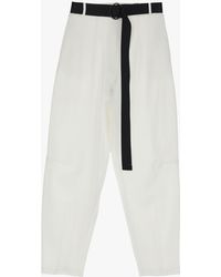 Imperial - Pantalon droit uni avec plis marqués et ceinture - Lyst