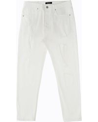 Imperial - Pantaloni Slim-Fit Monocolour Con Strappi - Lyst