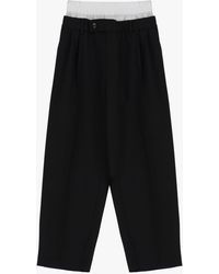 Imperial - Pantaloni Culotte Con Orlo Superiore A Contrasto E Pinces - Lyst