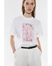 Imperial - T-shirt pur coton à motif imprimé et strass - Lyst