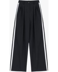 Imperial - Pantaloni Straight Monocolour Con Strisce A Contrasto E Pinces - Lyst