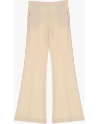 Imperial - Pantaloni Flare Con Tasche Verticali E Piega Stirata - Lyst