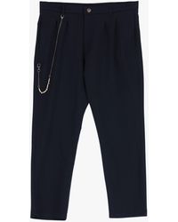 Imperial - Pantaloni Slim-Fit Monocolour Con Pinces E Dettaglio Catena - Lyst