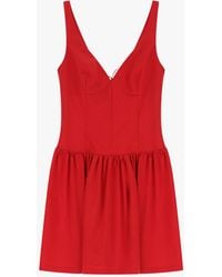 Imperial - Robe courte à col en V et jupe évasée - Lyst