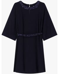 Imperial - Vestido Corto Con Detailles De Lentejuelas - Lyst