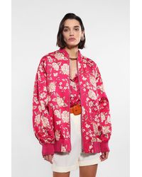 Imperial - Veste oversize zippée à motif floral - Lyst