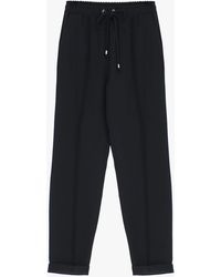 Imperial - Pantaloni Slim-Fit Cropped Con Coulisse E Cucitura Dettaglio - Lyst