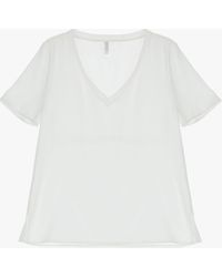 Imperial - T-Shirt Monocolour Con Scollo A V - Lyst