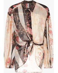 Imperial - Camicia Stampata Effetto Patchwork Maniche Ampie - Lyst